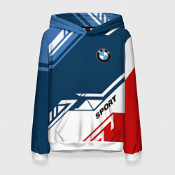 Толстовка-худи женская BMW SPORT, цвет: 3D-белый