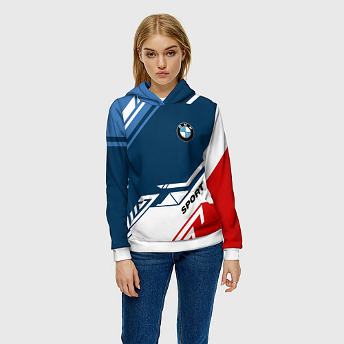 Женская толстовка BMW SPORT / 3D-Белый – фото 3