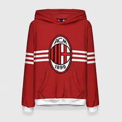 Толстовка-худи женская AC Milan 1899, цвет: 3D-белый