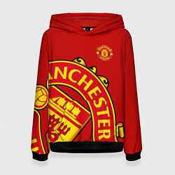 Толстовка-худи женская FC Man United: Red Exclusive, цвет: 3D-черный