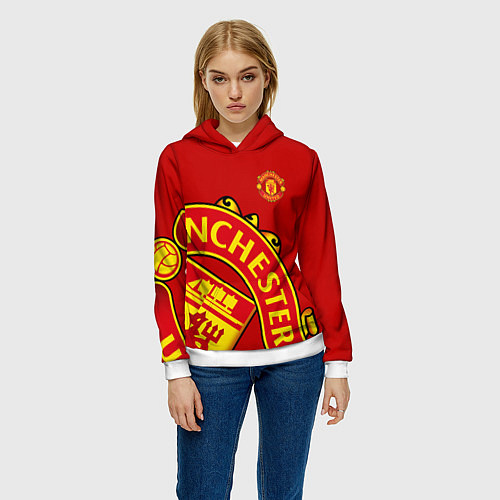 Женская толстовка FC Man United: Red Exclusive / 3D-Белый – фото 3