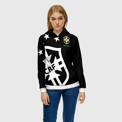 Женская толстовка Brazil Team: Exclusive / 3D-Белый – фото 3