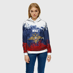 Толстовка-худи женская МВД, цвет: 3D-белый — фото 2