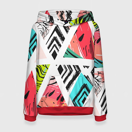 Женская толстовка Тропическое ассорти / 3D-Красный – фото 1