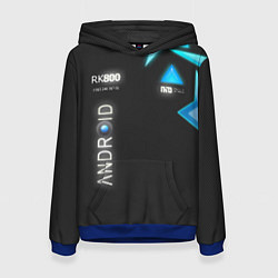 Толстовка-худи женская Detroit: Android RK800, цвет: 3D-синий