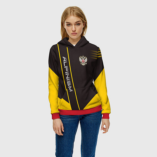 Женская толстовка Alpinism: Yellow Russia / 3D-Красный – фото 3