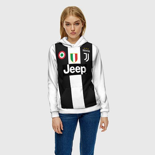 Женская толстовка FC Juventus 18-19 / 3D-Белый – фото 3