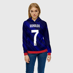 Толстовка-худи женская Ronaldo 7: Blue Sport, цвет: 3D-красный — фото 2