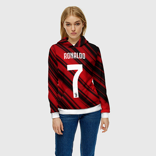 Женская толстовка Ronaldo 7: Red Sport / 3D-Белый – фото 3