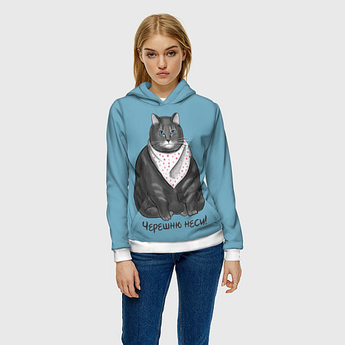 Женская толстовка Черешню неси! / 3D-Белый – фото 3