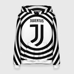 Толстовка-худи женская FC Juventus Round, цвет: 3D-белый