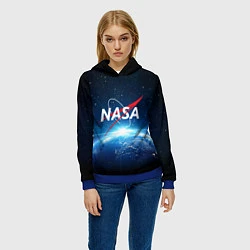 Толстовка-худи женская NASA: Sunrise Earth, цвет: 3D-синий — фото 2