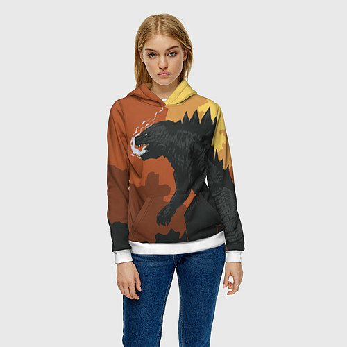 Женская толстовка Godzilla: Monster Smoke / 3D-Белый – фото 3