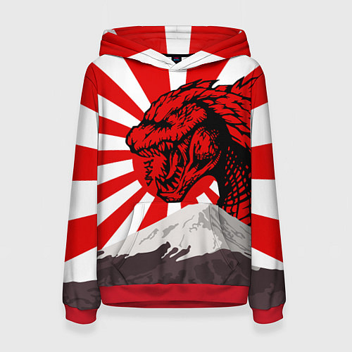 Женская толстовка Japanese Godzilla / 3D-Красный – фото 1