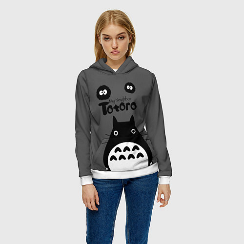 Женская толстовка Тоторо рядом / 3D-Белый – фото 3
