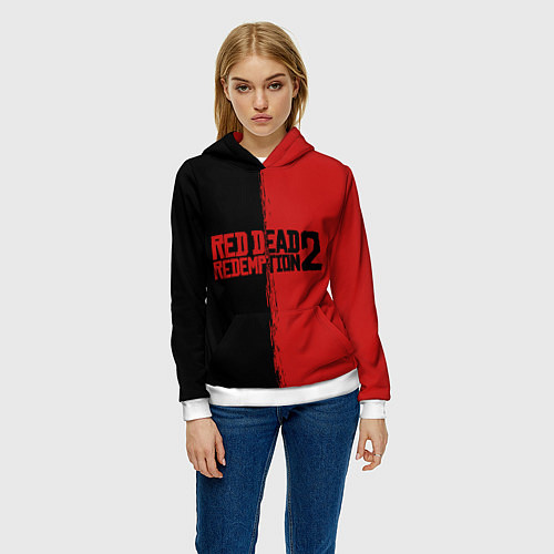 Женская толстовка RDD 2: Black & Red / 3D-Белый – фото 3