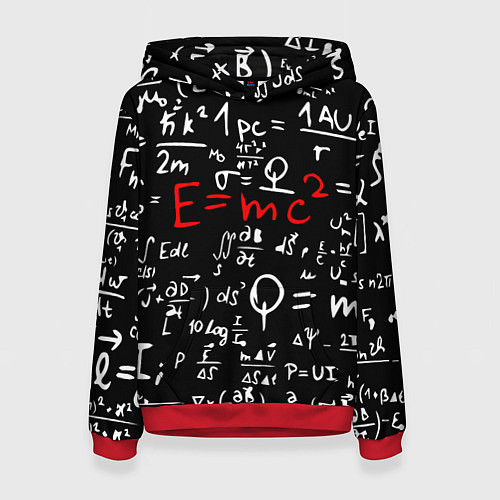 Женская толстовка E=mc2: Black Style / 3D-Красный – фото 1