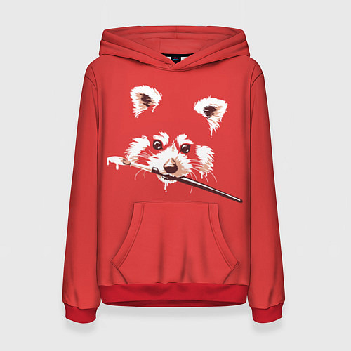 Женская толстовка Красная панда с кисточкой / 3D-Красный – фото 1