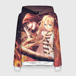 Толстовка-худи женская Satsuriku no Tenshi, цвет: 3D-белый