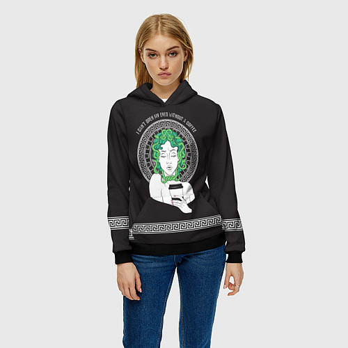 Женская толстовка Gorgona Like Coffee / 3D-Черный – фото 3