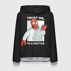 Толстовка-худи женская Zoidberg: Trust Me, цвет: 3D-меланж