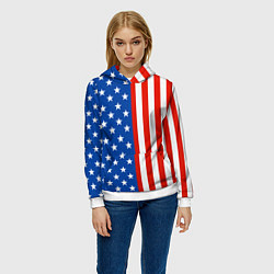 Толстовка-худи женская American Patriot, цвет: 3D-белый — фото 2