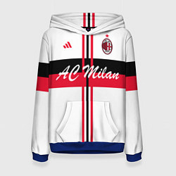 Толстовка-худи женская AC Milan: White Form, цвет: 3D-синий