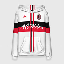 Толстовка-худи женская AC Milan: White Form, цвет: 3D-белый