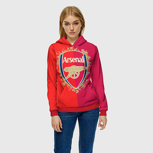 Женская толстовка FC Arsenal - emblem / 3D-Красный – фото 3