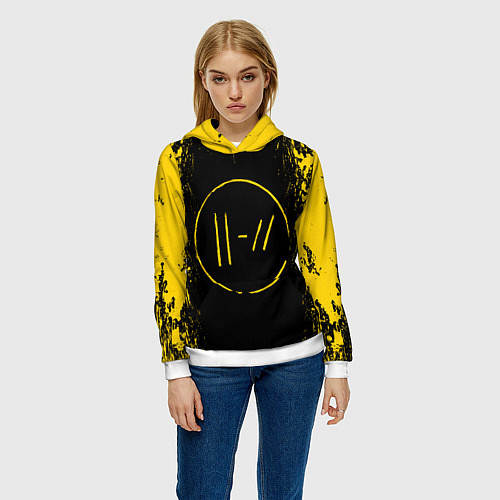 Женская толстовка 21 Pilots: Yellow & Black / 3D-Белый – фото 3