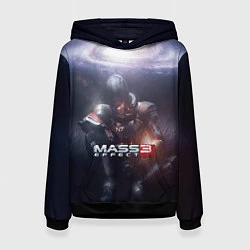 Толстовка-худи женская Mass Effect 3, цвет: 3D-черный