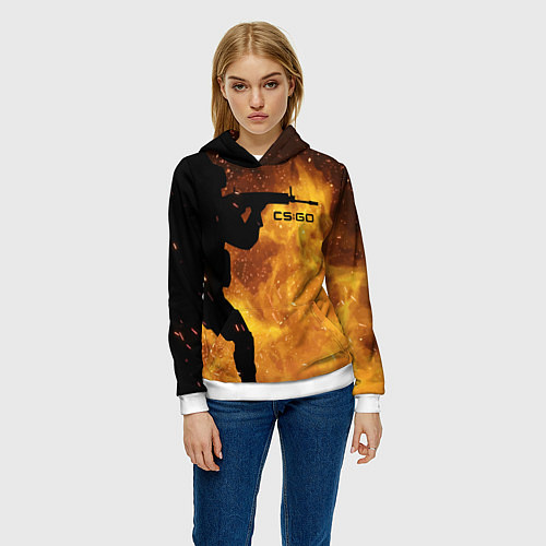 Женская толстовка CS:GO Dark Fire / 3D-Белый – фото 3
