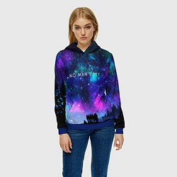 Толстовка-худи женская No Man's Sky: Space Vision, цвет: 3D-синий — фото 2