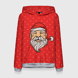 Толстовка-худи женская Дед Мороз, цвет: 3D-меланж