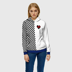 Толстовка-худи женская ФРЕНДЗОНА: Шахматы, цвет: 3D-синий — фото 2