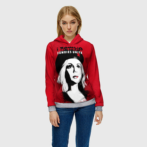 Женская толстовка Zombies Unite - Оливия Мур / 3D-Меланж – фото 3