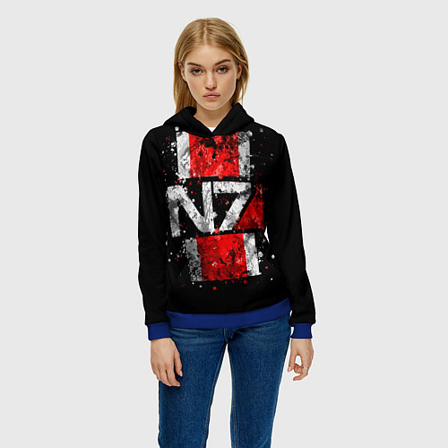 Женская толстовка Mass Effect N7 / 3D-Синий – фото 3