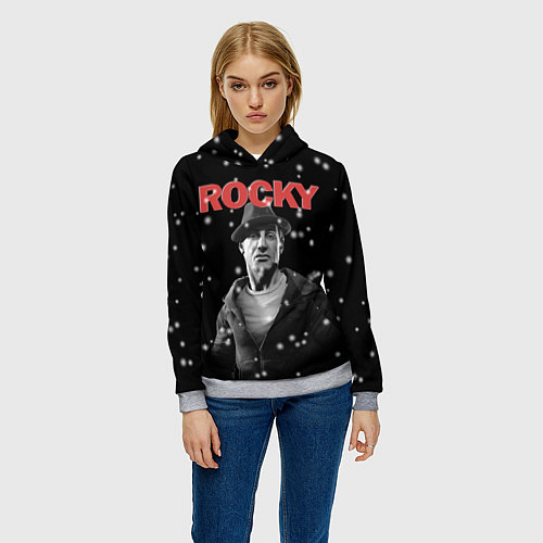 Женская толстовка Old Rocky / 3D-Меланж – фото 3