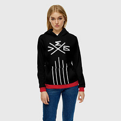 Толстовка-худи женская ХЛЕБ, цвет: 3D-красный — фото 2