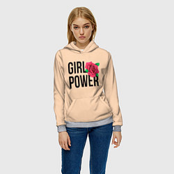 Толстовка-худи женская Girl Power, цвет: 3D-меланж — фото 2