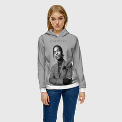 Толстовка-худи женская ASAP Rocky: Grey Fashion, цвет: 3D-белый — фото 2