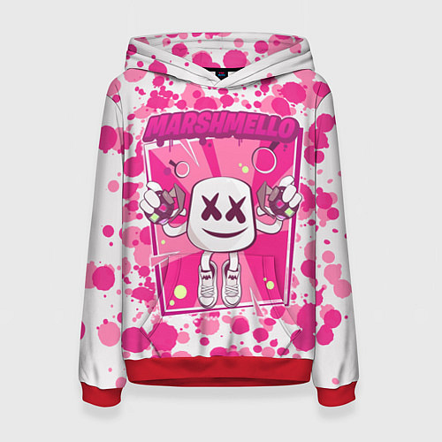 Женская толстовка Marshmello: Pink Fashion / 3D-Красный – фото 1