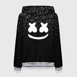 Толстовка-худи женская Marshmello Black, цвет: 3D-меланж