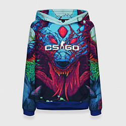 Толстовка-худи женская CS:GO Hyper Beast, цвет: 3D-синий