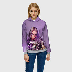 Толстовка-худи женская Billie Eilish: Violet Fashion, цвет: 3D-меланж — фото 2