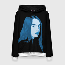 Толстовка-худи женская Billie Eilish: Blue Style, цвет: 3D-белый