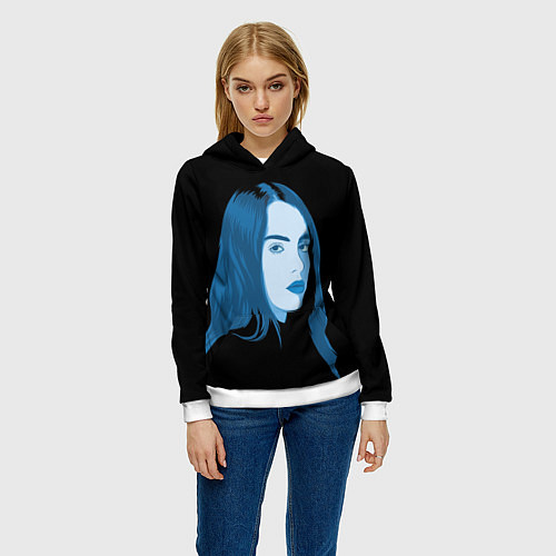 Женская толстовка Billie Eilish: Blue Style / 3D-Белый – фото 3