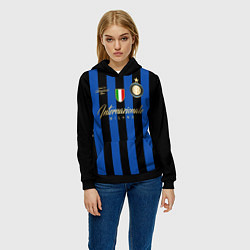 Толстовка-худи женская Internazionale Milano, цвет: 3D-черный — фото 2