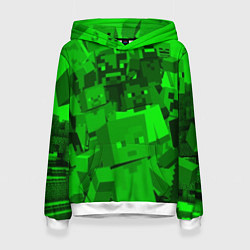 Толстовка-худи женская Minecraft game characters, цвет: 3D-белый