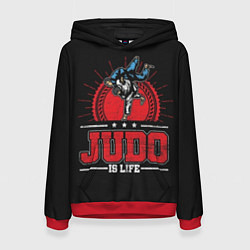 Толстовка-худи женская Judo is life, цвет: 3D-красный